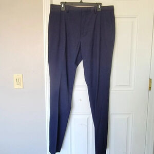 THEORY Mens Mayer Emerson Wool Pants Trousers Navy Suble Checked Size 36 / 34